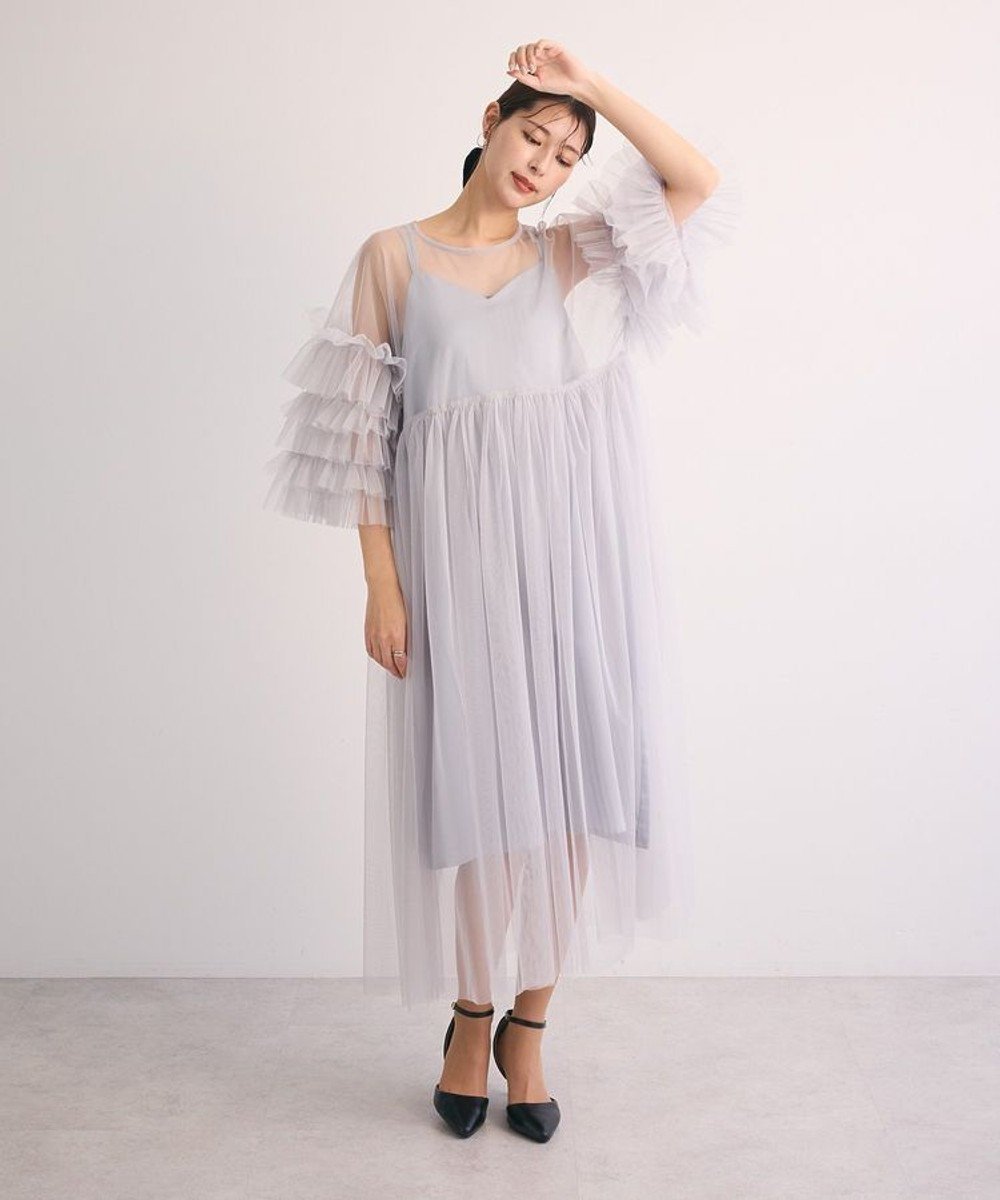 【グリーンパークス/Green Parks】の・Railme チュールワンピース(インナーOP付) 人気、トレンドファッション・服の通販 founy(ファニー) 　ファッション　Fashion　レディースファッション　WOMEN　ワンピース　Dress　インナー　Inner　エレガント 上品　Elegant　ギャザー　Gather　フレア　Flare　ポケット　Pocket　夏　Summer　春　Spring　S/S・春夏　Ss・Spring/Summer　 other-1|ID: prp329100004525287 ipo3291000000032006804