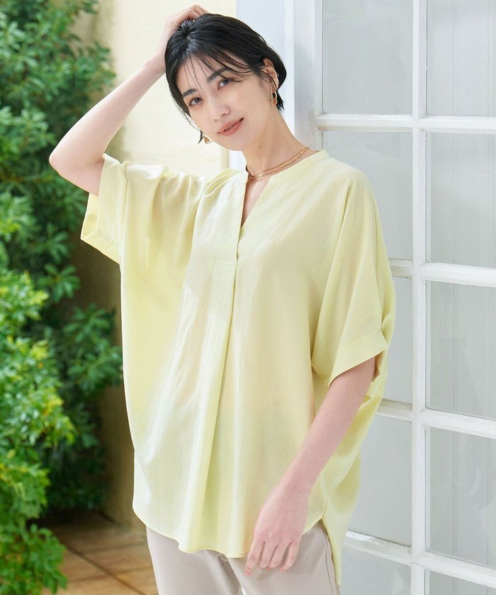 【エニー/ANY】の【洗濯機可】タックスリーブブラウス インテリア・キッズ・メンズ・レディースファッション・服の通販 founy(ファニー) https://founy.com/ ファッション Fashion レディースファッション Fashion for Women トップス・カットソー Cut & Sew Tops シャツ・ブラウス・オフィスカジュアル Elegant Blouses & Button-Ups スキッパー Skipper, Open Collar ドット Polka Dot, Dot Pattern 夏 Summer 春 Spring S/S・春夏 SS, Spring/Summer, Warm Season |ID: prp329100004525299 ipo3291000000034674693