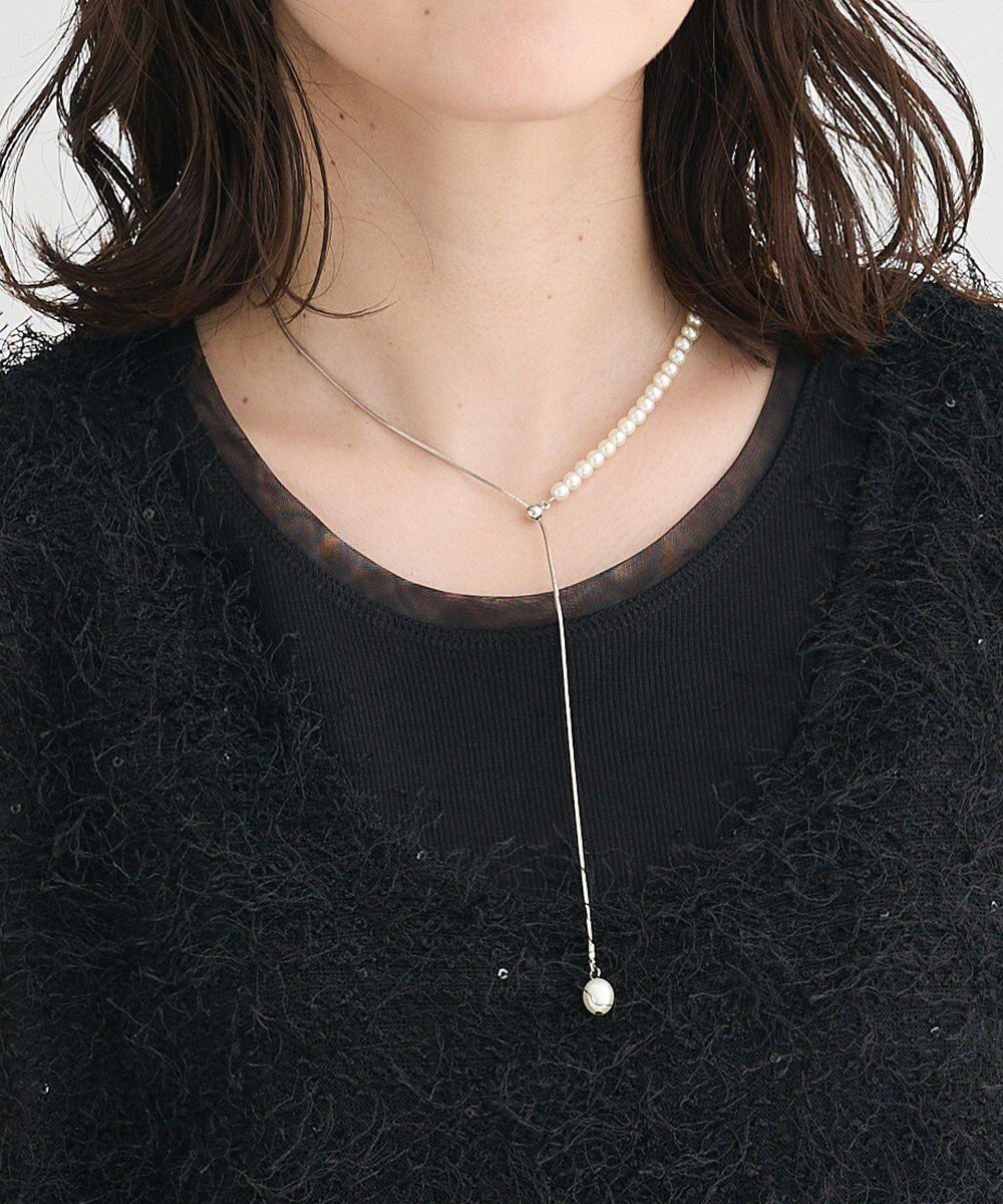 【グリーンパークス/Green Parks】の・HALF TIMEパール&チェーンスライダーネック 人気、トレンドファッション・服の通販 founy(ファニー) 　ファッション　Fashion　レディースファッション　Fashion for Women　ジュエリー　Jewelry　ネックレス　Necklaces & Pendants　おすすめ　Recommended / Our Picks　アクセサリー　Fashion Accessories　シンプル　Simple, Minimal　チェーン　Chain, Chain Strap　ネックレス　Necklace, Pendant Necklace　パール　Pearl, Pearl Accent　 other-1|ID: prp329100004525340 ipo3291000000032710767