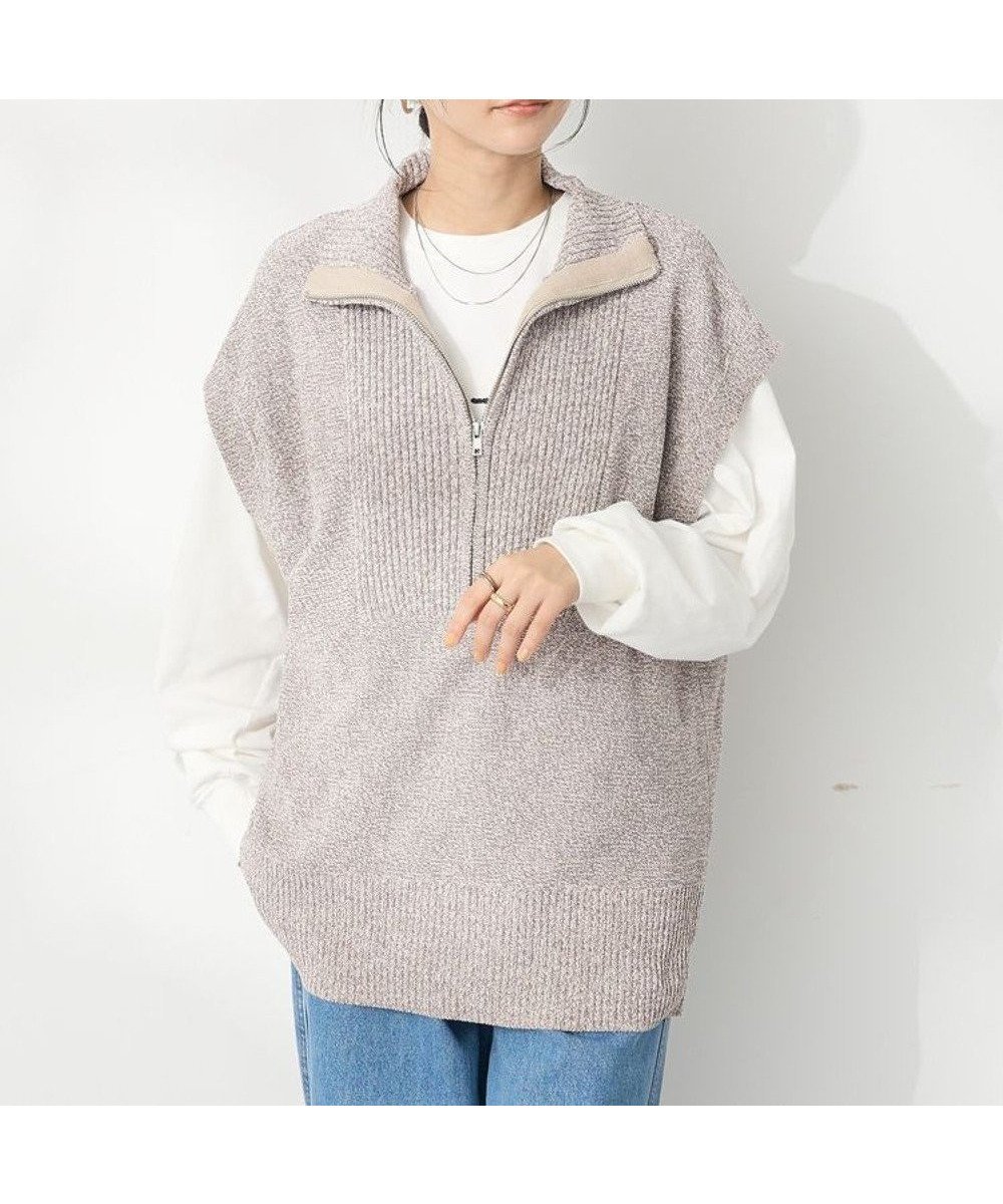 【クラフトスタンダードブティック/CRAFT STANDARD BOUTIQUE】のモールニットジップベスト インテリア・キッズ・メンズ・レディースファッション・服の通販 founy(ファニー) 　ファッション　Fashion　レディースファッション　WOMEN　アウター　Coat Outerwear　トップス・カットソー　Tops/Tshirt　ニット　Knit Tops　ベスト/ジレ　Gilets/Vests　春　Spring　ベスト　Vest　ポケット　Pocket　ミックス　Mix　S/S・春夏　Ss・Spring/Summer　おすすめ　Recommend　夏　Summer　2025年　2025　2025春夏・S/S　Ss,Spring/Summer,2025　Beige|ID: prp329100004525344 ipo3291000000032007043