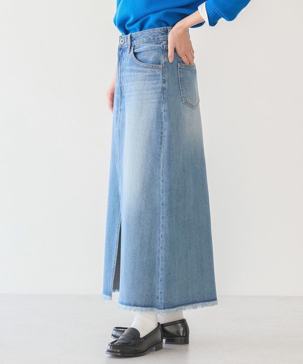 【アメリカンホリック/AMERICAN HOLIC】のデニムAラインスカート インテリア・キッズ・メンズ・レディースファッション・服の通販 founy(ファニー) 　ファッション　Fashion　レディースファッション　WOMEN　スカート　Skirt　デニムスカート　Denim Skirts　Aライン/フレアスカート　Flared A-Line Skirts　春　Spring　カットオフ　Cut Off　切替　Switching　スリット　Slit　デニム　Denim　フロント　Front　リメイク　Remake　ロング　Long　S/S・春夏　Ss・Spring/Summer　再入荷　Restock/Back In Stock/Re Arrival　おすすめ　Recommend　夏　Summer　2025年　2025　2025春夏・S/S　Ss,Spring/Summer,2025　Light Indigo|ID: prp329100004525358 ipo3291000000032247456