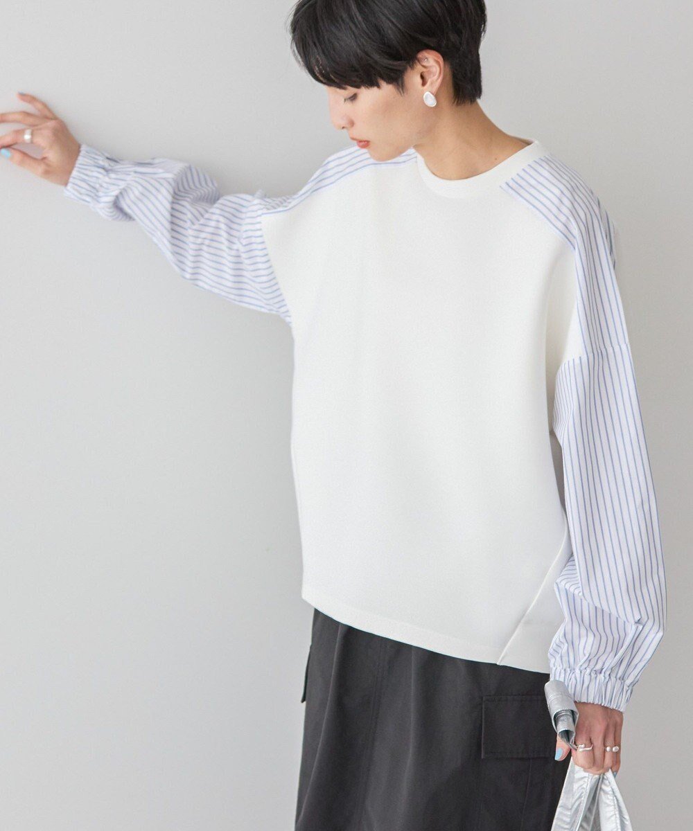 【アメリカンホリック/AMERICAN HOLIC】の異素材コクーンポンチプルオーバー インテリア・キッズ・メンズ・レディースファッション・服の通販 founy(ファニー) 　ファッション　Fashion　レディースファッション　WOMEN　トップス・カットソー　Tops/Tshirt　シャツ/ブラウス　Shirts/Blouses　ロング / Tシャツ　T-Shirts　プルオーバー　Pullover　カットソー　Cut and Sewn　カットソー　Cut And Sew　シャーリング　Shirring　夏　Summer　春　Spring　S/S・春夏　Ss・Spring/Summer　Off White|ID: prp329100004525361 ipo3291000000032007121