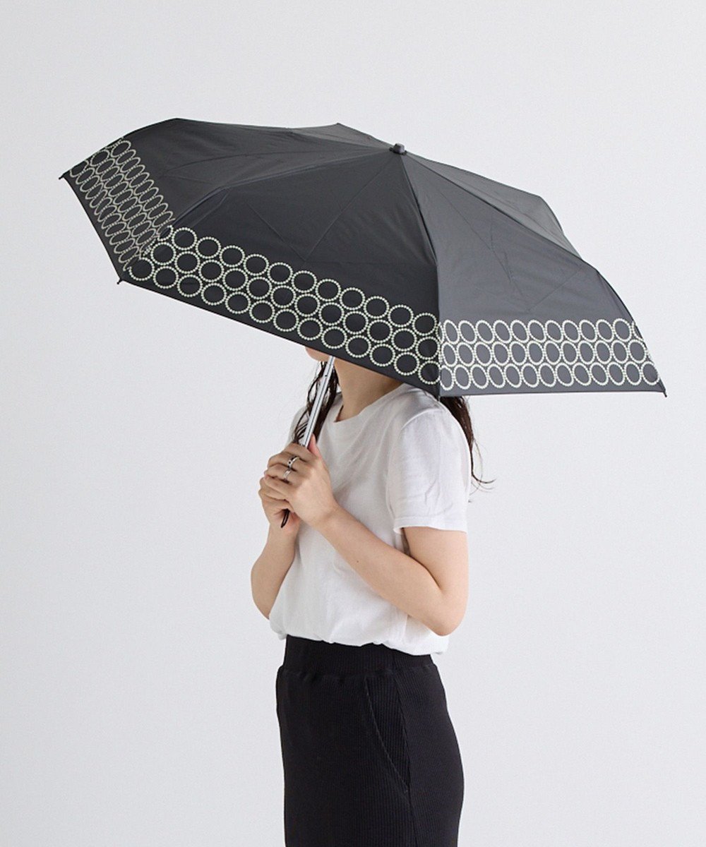 【ムーンバット/MOONBAT】の晴雨兼用日傘 折りたたみ傘 まるボーダー/遮光 遮熱 UV インテリア・キッズ・メンズ・レディースファッション・服の通販 founy(ファニー) 　ファッション　Fashion　レディースファッション　WOMEN　傘 / レイングッズ　Umbrellas/Rainwear　ビジネス 仕事 通勤　Business　ボーダー　Border　傘　Umbrella　日傘　Parasol　ブラック|ID: prp329100004525375 ipo3291000000032007206