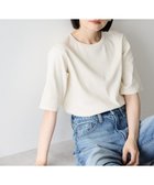 【アメリカンホリック/AMERICAN HOLIC】の抗菌防臭リブ5分袖カットプルオーバー Ivory|ID: prp329100004525401 ipo3291000000032007329