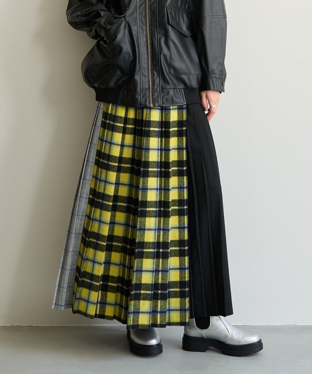 【アメリカンホリック/AMERICAN HOLIC】のシャギーチェックプリーツスカート 人気、トレンドファッション・服の通販 founy(ファニー) 　ファッション　Fashion　レディースファッション　Ladies' Fashion Online　スカート　Skirt　プリーツスカート　Pleated Skirts　おすすめ　Recommend　シンプル　Simple　チェック　Check　プリーツ　Pleats　ミックス　Mix　無地　Plain Color　A/W・秋冬　Aw・Autumn/Winter・Fw・Fall-Winter　 other-1|ID: prp329100004525414 ipo3291000000032498286
