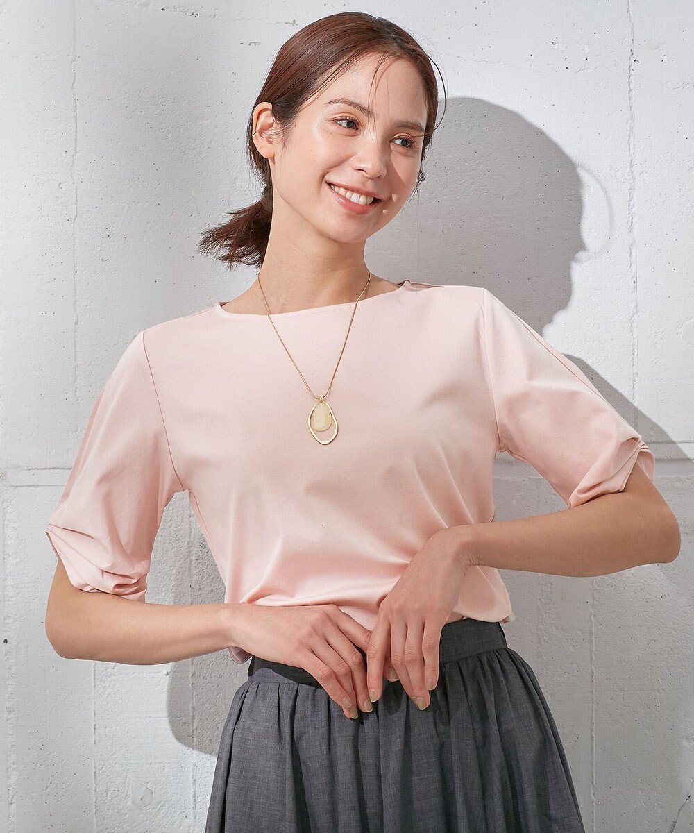 【エニィファム/any FAM】の【接触冷感】シルケットスムース タックスリーブトップス インテリア・キッズ・メンズ・レディースファッション・服の通販 founy(ファニー) 　ファッション　Fashion　レディースファッション　WOMEN　トップス・カットソー　Tops/Tshirt　シャツ/ブラウス　Shirts/Blouses　ロング / Tシャツ　T-Shirts　カットソー　Cut and Sewn　春　Spring　カットソー　Cut And Sew　シルケット　Mercerization　スリーブ　Sleeve　フェミニン　Feminine　S/S・春夏　Ss・Spring/Summer　再入荷　Restock/Back In Stock/Re Arrival　夏　Summer　ピンク|ID: prp329100004525470 ipo3291000000032007649