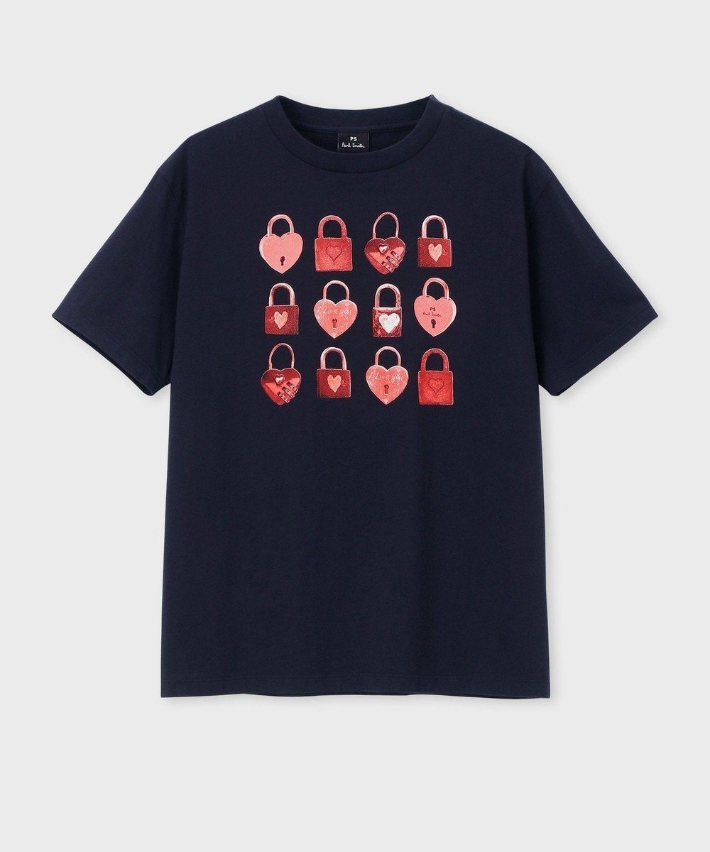【ポール スミス/Paul Smith】のHeart Padlock 半袖Tシャツ インテリア・キッズ・メンズ・レディースファッション・服の通販 founy(ファニー) 　ファッション　Fashion　レディースファッション　WOMEN　トップス・カットソー　Tops/Tshirt　シャツ/ブラウス　Shirts/Blouses　ロング / Tシャツ　T-Shirts　カットソー　Cut and Sewn　NEW・新作・新着・新入荷　New Arrivals　カットソー　Cut And Sew　ジーンズ　Jeans　フェミニン　Feminine　プリント　Print　エレガント 上品　Elegant　再入荷　Restock/Back In Stock/Re Arrival　半袖　Short Sleeve　夏　Summer　S/S・春夏　Ss・Spring/Summer　A/W・秋冬　Aw・Autumn/Winter・Fw・Fall-Winter　ネイビー|ID: prp329100004525478 ipo3291000000032007676