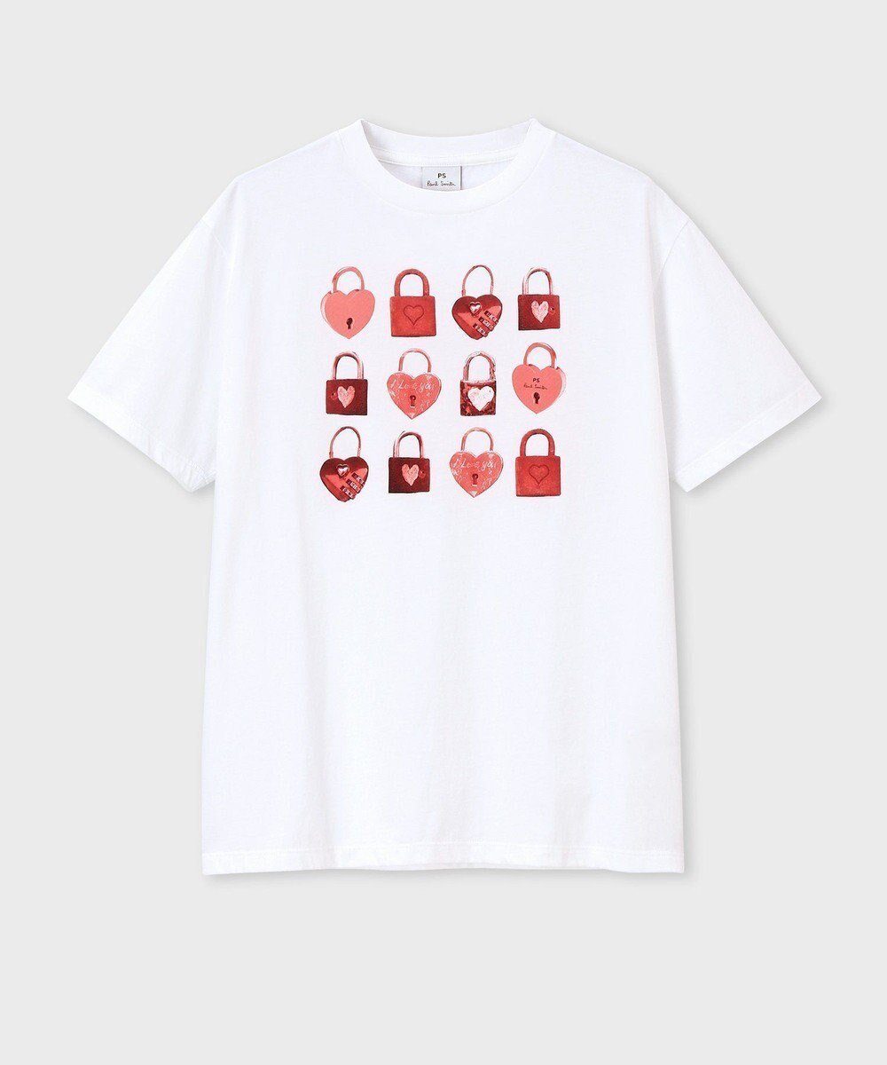 【ポール スミス/Paul Smith】のHeart Padlock 半袖Tシャツ インテリア・キッズ・メンズ・レディースファッション・服の通販 founy(ファニー) 　ファッション　Fashion　レディースファッション　WOMEN　トップス・カットソー　Tops/Tshirt　シャツ/ブラウス　Shirts/Blouses　ロング / Tシャツ　T-Shirts　カットソー　Cut and Sewn　NEW・新作・新着・新入荷　New Arrivals　カットソー　Cut And Sew　ジーンズ　Jeans　フェミニン　Feminine　プリント　Print　エレガント 上品　Elegant　再入荷　Restock/Back In Stock/Re Arrival　半袖　Short Sleeve　夏　Summer　S/S・春夏　Ss・Spring/Summer　A/W・秋冬　Aw・Autumn/Winter・Fw・Fall-Winter　ホワイト|ID: prp329100004525478 ipo3291000000032007678