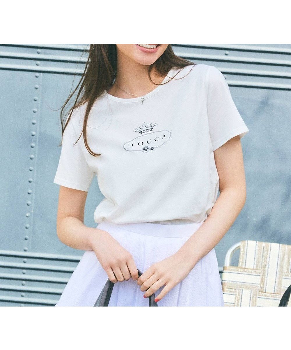 【トッカ/TOCCA】の【洗える】TOCCA LOGO TEE Tシャツ インテリア・キッズ・メンズ・レディースファッション・服の通販 founy(ファニー) 　ファッション　Fashion　レディースファッション　WOMEN　トップス・カットソー　Tops/Tshirt　シャツ/ブラウス　Shirts/Blouses　ロング / Tシャツ　T-Shirts　カットソー　Cut and Sewn　カットソー　Cut And Sew　夏　Summer　春　Spring　S/S・春夏　Ss・Spring/Summer　洗える　Washable　ホワイト系|ID: prp329100004525616 ipo3291000000032008260