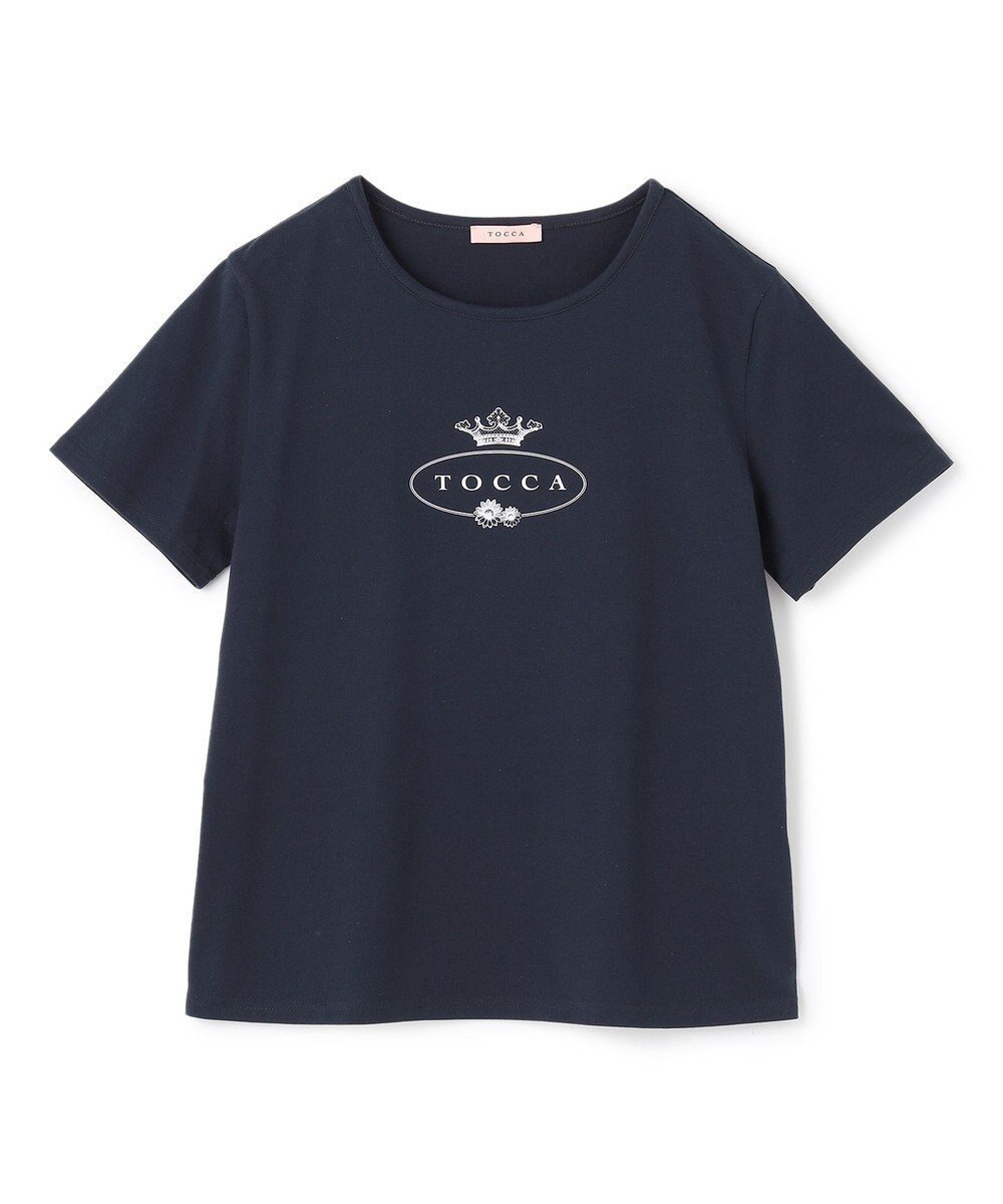 【トッカ/TOCCA】の【洗える】TOCCA LOGO TEE Tシャツ インテリア・キッズ・メンズ・レディースファッション・服の通販 founy(ファニー) 　ファッション　Fashion　レディースファッション　WOMEN　トップス・カットソー　Tops/Tshirt　シャツ/ブラウス　Shirts/Blouses　ロング / Tシャツ　T-Shirts　カットソー　Cut and Sewn　カットソー　Cut And Sew　夏　Summer　春　Spring　S/S・春夏　Ss・Spring/Summer　洗える　Washable　ネイビー系|ID: prp329100004525616 ipo3291000000032008261