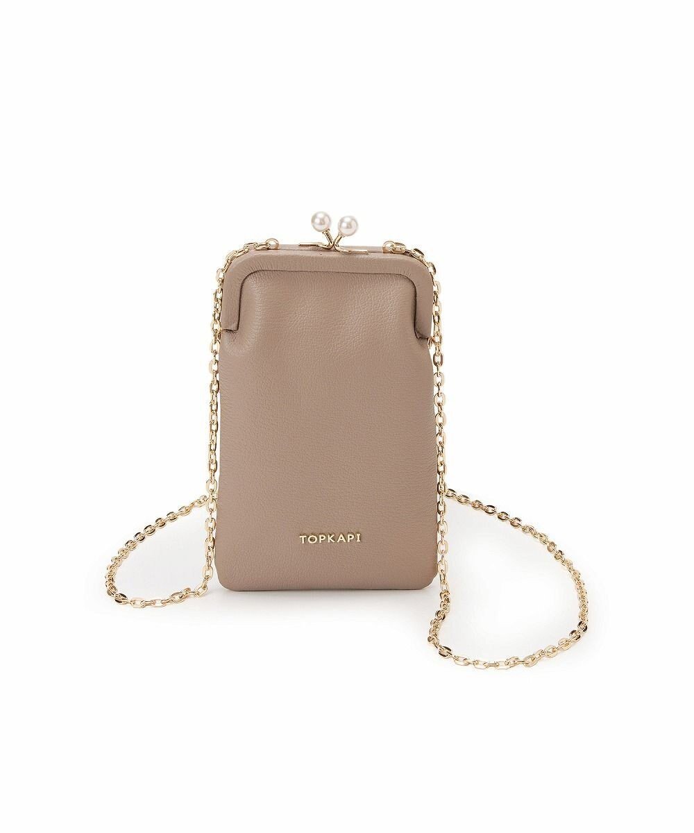 【トプカピ/TOPKAPI】の【TOPKAPI】シュリンクレザー パール チェーン ショルダー バッグ / スマホショルダー インテリア・キッズ・メンズ・レディースファッション・服の通販 founy(ファニー) 　ファッション　Fashion　レディースファッション　WOMEN　アクセサリー　Accessories　ショルダー　Shoulder　シルバー　Silver　スマホショルダーバッグ　Smartphone Shoulder Bag　スマート　Smart　チェーン　Chain　パール　Pearl　ベーシック　Basic　ポケット　Pocket　エレガント 上品　Elegant　グレージュ|ID: prp329100004525654 ipo3291000000032008429