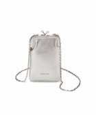【トプカピ/TOPKAPI】の【TOPKAPI】シュリンクレザー パール チェーン ショルダー バッグ / スマホショルダー シルバー|ID: prp329100004525654 ipo3291000000032008432