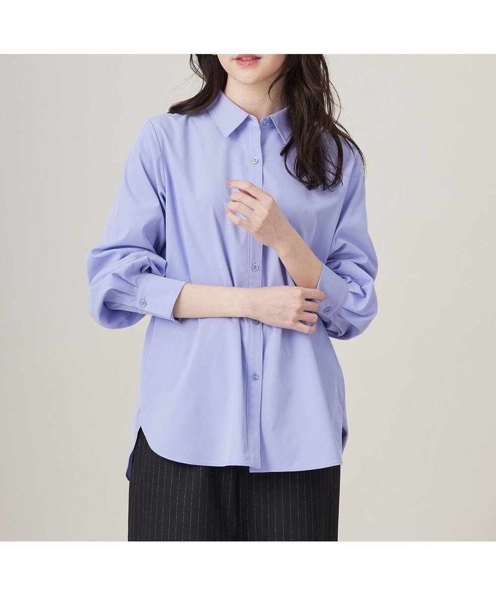 【エニィ スィス/any SiS】の【洗える】ランタンスリーブ シャツ インテリア・キッズ・メンズ・レディースファッション・服の通販 founy(ファニー) 　ファッション　Fashion　レディースファッション　WOMEN　トップス・カットソー　Tops/Tshirt　シャツ/ブラウス　Shirts/Blouses　カフス　Cuffs　スリーブ　Sleeve　夏　Summer　NEW・新作・新着・新入荷　New Arrivals　春　Spring　S/S・春夏　Ss・Spring/Summer　洗える　Washable　羽織　Haori　ライトブルー|ID: prp329100004525661 ipo3291000000032008462