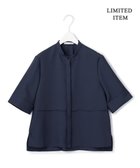【アイシービー/iCB】の【先行予約・WEB限定・洗える】シルキーツイル 半袖クロップドシャツ ネイビー系|ID: prp329100004525720 ipo3291000000032008702