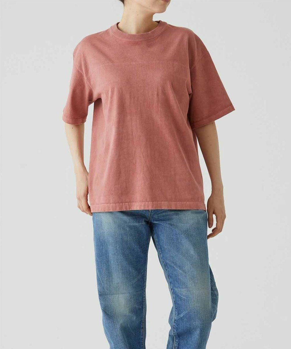 【サキュウ/caqu】の【洗える】caqu x GoodOn football S/Stee シンプルゆったりフィットのフットボール半袖Tシャツ インテリア・キッズ・メンズ・レディースファッション・服の通販 founy(ファニー) 　ファッション　Fashion　レディースファッション　WOMEN　トップス・カットソー　Tops/Tshirt　シャツ/ブラウス　Shirts/Blouses　ロング / Tシャツ　T-Shirts　カットソー　Cut and Sewn　洗える　Washable　カットソー　Cut And Sew　シンプル　Simple　ジャージー　Jersey　ジーンズ　Jeans　センター　Center　定番　Standard　フィット　Fit　半袖　Short Sleeve　A/W・秋冬　Aw・Autumn/Winter・Fw・Fall-Winter　S/S・春夏　Ss・Spring/Summer　NEW・新作・新着・新入荷　New Arrivals　夏　Summer　dark pink|ID: prp329100004525730 ipo3291000000032008750