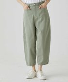 【サキュウ/caqu】の【洗える/涼しい/コットンリネン】color linen barrel pants sage|ID: prp329100004525734 ipo3291000000032008767