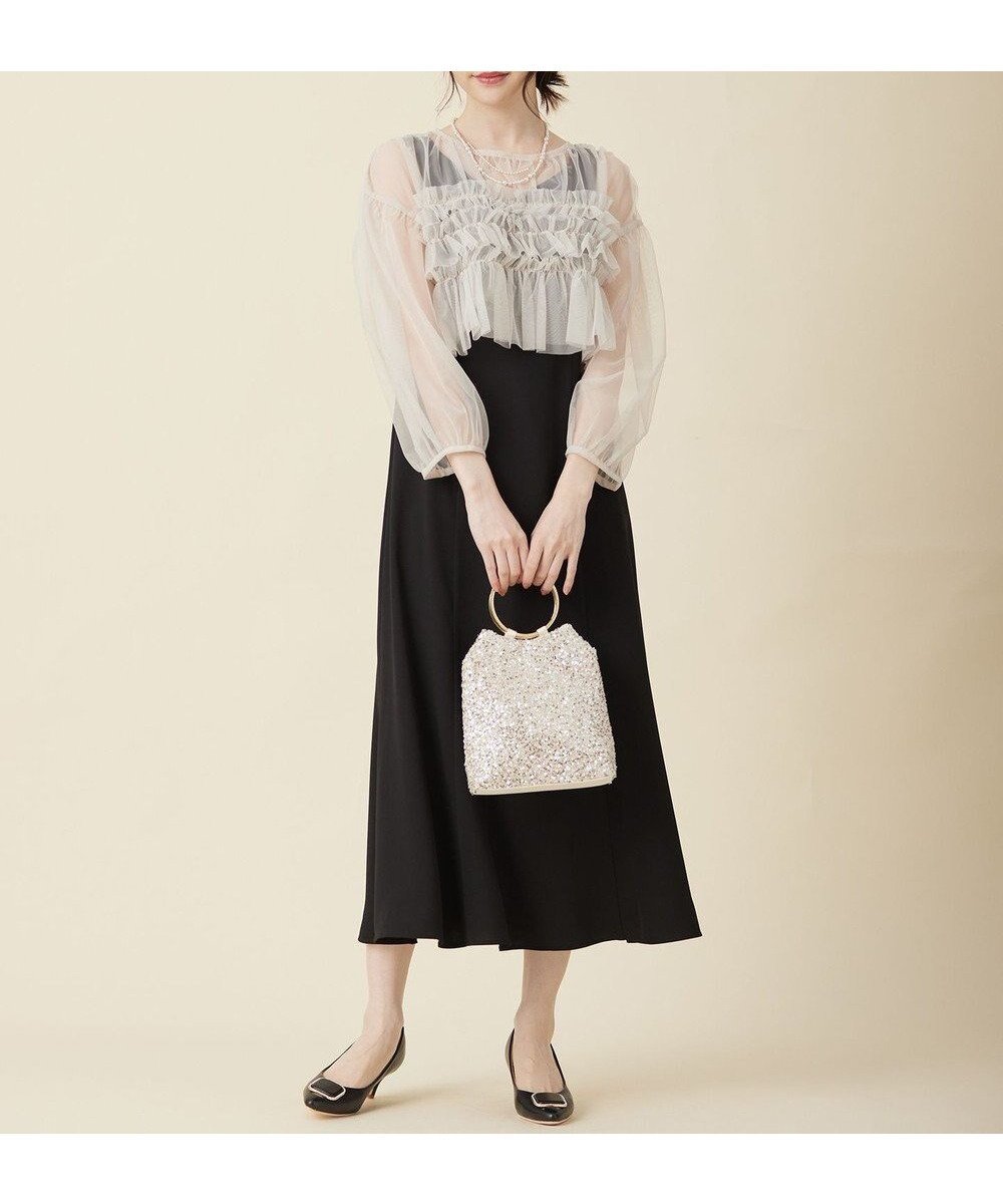 【エニィ スィス/any SiS】の【Lily Calin】チュールフリルトップス×ドレスセット 人気、トレンドファッション・服の通販 founy(ファニー) 　ファッション　Fashion　レディースファッション　WOMEN　ワンピース　Dress　ドレス　Party Dresses　ウォッシャブル　Washable　春　Spring　ギャザー　Gather　クロップド　Cropped　コンパクト　Compact　シアー　Sheer　ジョーゼット　Georgette　チェック　Check　ドレス　Dress　フェミニン　Feminine　フリル　Frills　マーメイド　Mermaid　S/S・春夏　Ss・Spring/Summer　NEW・新作・新着・新入荷　New Arrivals　おすすめ　Recommend　夏　Summer　エレガント 上品　Elegant　年末年始　The Year-End And New Year Holidays　結婚式　Wedding Ceremony　 other-1|ID: prp329100004525740 ipo3291000000032008788