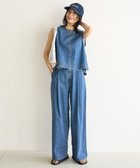 【アンフィーロ 自由区/UNFILO】の【UVカット/遮熱】UNFILO DENIM LIGHT タックワイドパンツ ブルー|ID: prp329100004525742 ipo3291000000032008795