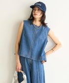 【アンフィーロ 自由区/UNFILO】の【UVカット/遮熱】UNFILO DENIM LIGHT ノースリーブブラウス ブルー|ID: prp329100004525744 ipo3291000000032008801