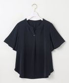 【エニィ スィス/any SiS】の【接触冷感・吸水速乾・UVカット】サラキレイ スキッパー ブラウス ネイビー|ID: prp329100004525813 ipo3291000000032009097