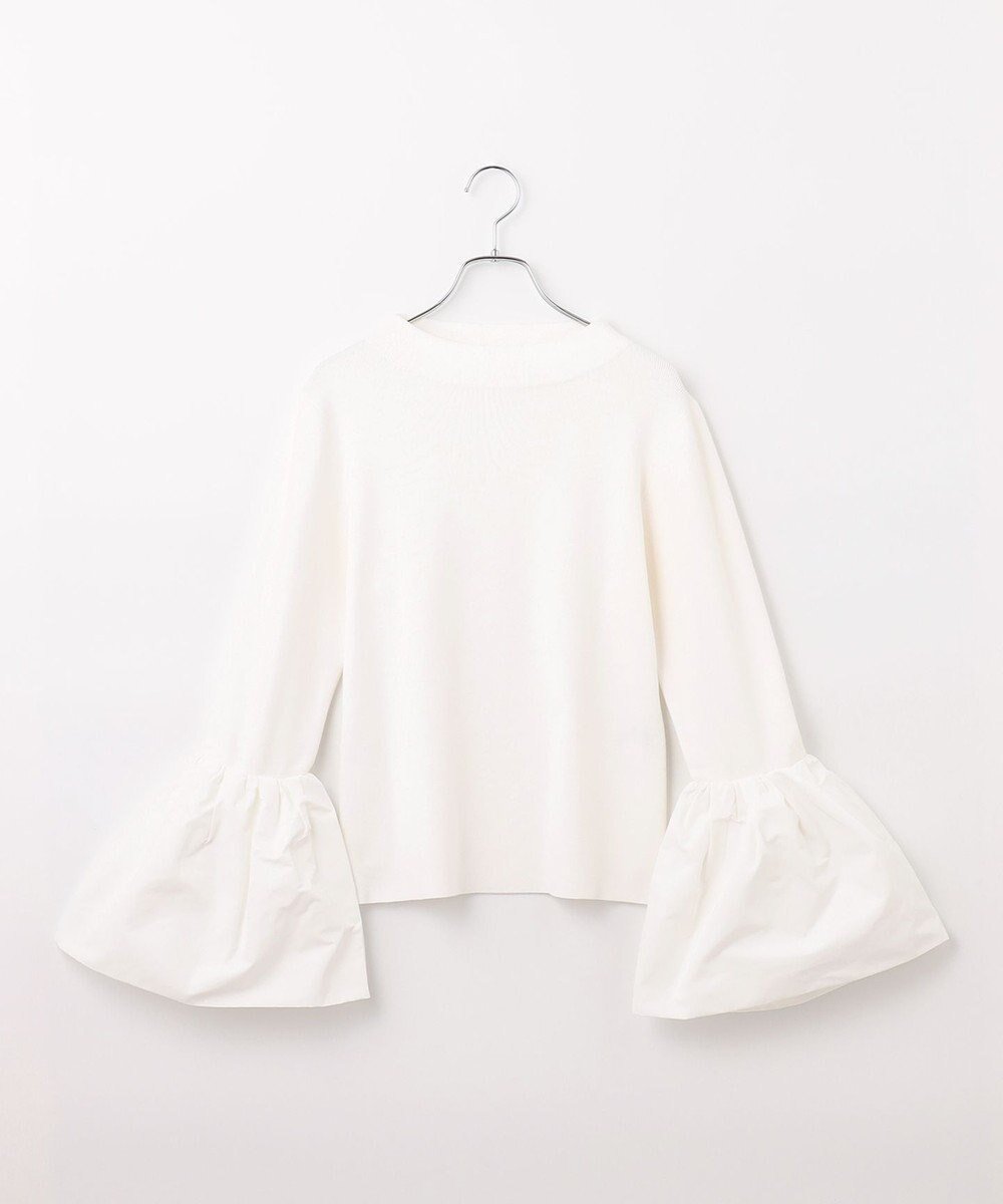 【ハッシュニュアンス/#Newans】の【洗える】コンビネーションベルスリーブニット インテリア・キッズ・メンズ・レディースファッション・服の通販 founy(ファニー) ファッション Fashion レディースファッション Fashion for Women トップス・カットソー Cut & Sew Tops ニット Knit Tops & Sweaters エレガント 上品 Elegant シルク Silk, 100% Silk セーター Sweater, Knitwear フレア Flare, Flared 洗える Machine Washable A/W・秋冬 Autumn/Winter 軽量 Lightweight, Ultra Light ホワイト|ID: prp329100004525837 ipo3291000000035996770