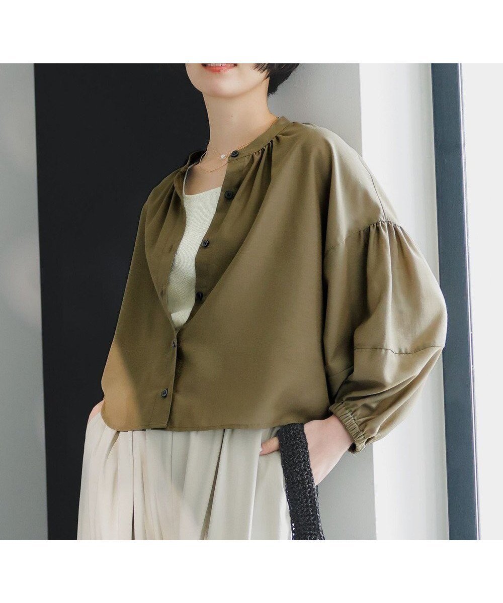 【エニィファム/any FAM】の【洗濯機可】シアーテックリネンギャザーブラウス 人気、トレンドファッション・服の通販 founy(ファニー) 　ファッション　Fashion　レディースファッション　Fashion for Women　トップス・カットソー　Cut & Sew Tops　シャツ・ブラウス・オフィスカジュアル　Elegant Blouses & Button-Ups　おすすめ　Recommended / Our Picks　キャミ　Camisole, Cami Top　ギャザー　Gathered, Ruffled　シアー　Sheer, See-Through　スリーブ　Sleeve, Long Sleeve / Short Sleeve　タンク　Tank Top, Sleeveless Top　デニム　Denim, Jeans Material　トレンド　Trend, Trending Now　バランス　Balance, Style Balance　エレガント 上品　Elegant　夏　Summer　春　Spring　S/S・春夏　SS, Spring/Summer, Warm Season　洗える　Machine Washable　羽織　Haori, Light Jacket　 other-1|ID: prp329100004525897 ipo3291000000032764927