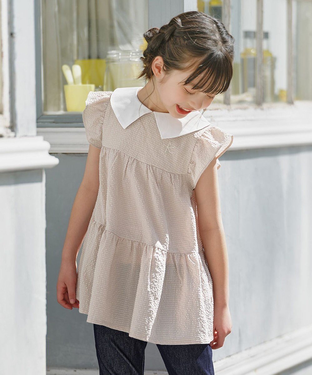 【組曲 / KIDS/KUMIKYOKU】の【110-140㎝】ティアード チュニック 人気、トレンドファッション・服の通販 founy(ファニー) 　ファッション　Fashion　キッズファッション　Fashion for Kids　トップス・カットソー　Cut & Sew Tops　ターコイズ　Turquoise, Blue-Green　チェック　Check, Plaid, Tartan　チュニック　Tunic, Long Top　ティアード　Tiered, Tiered Style　フォルム　Silhouette, Form　ベーシック　Basic, Essential　ワッフル　Waffle, Waffle Knit　エレガント 上品　Elegant　夏　Summer　春　Spring　S/S・春夏　SS, Spring/Summer, Warm Season　 other-1|ID: prp329100004526753 ipo3291000000034931236