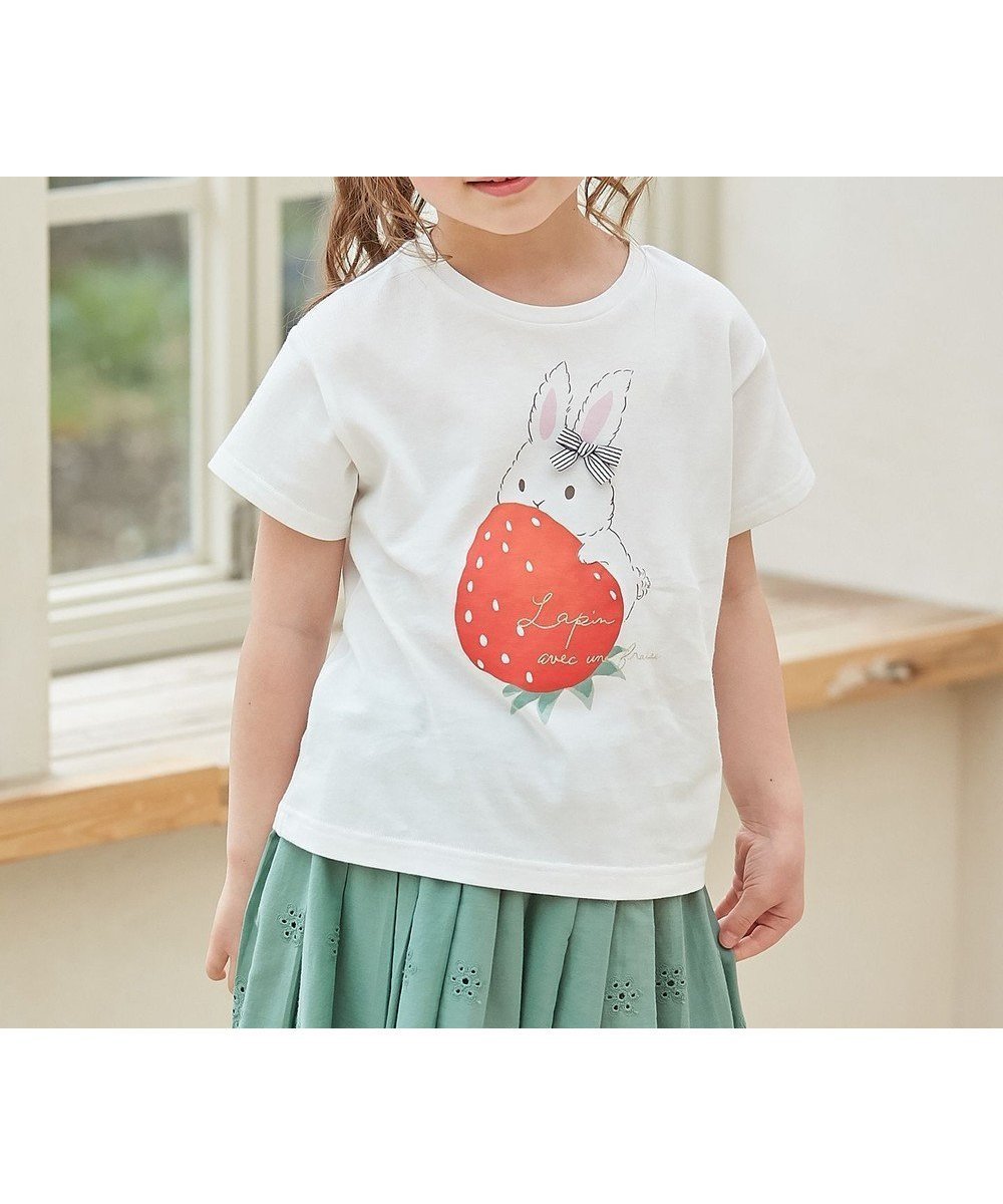 【エニファム/any FAM / KIDS】の接触冷感 ミラクルプリント Tシャツ インテリア・キッズ・メンズ・レディースファッション・服の通販 founy(ファニー) 　ファッション　Fashion　キッズファッション　KIDS　トップス・カットソー　Tops/Tees/Kids　春　Spring　カットソー　Cut And Sew　プリント　Print　ポケット　Pocket　S/S・春夏　Ss・Spring/Summer　再入荷　Restock/Back In Stock/Re Arrival　プチプライス・低価格　Affordable　夏　Summer　ホワイト×イチゴ|ID: prp329100004526768 ipo3291000000032184691