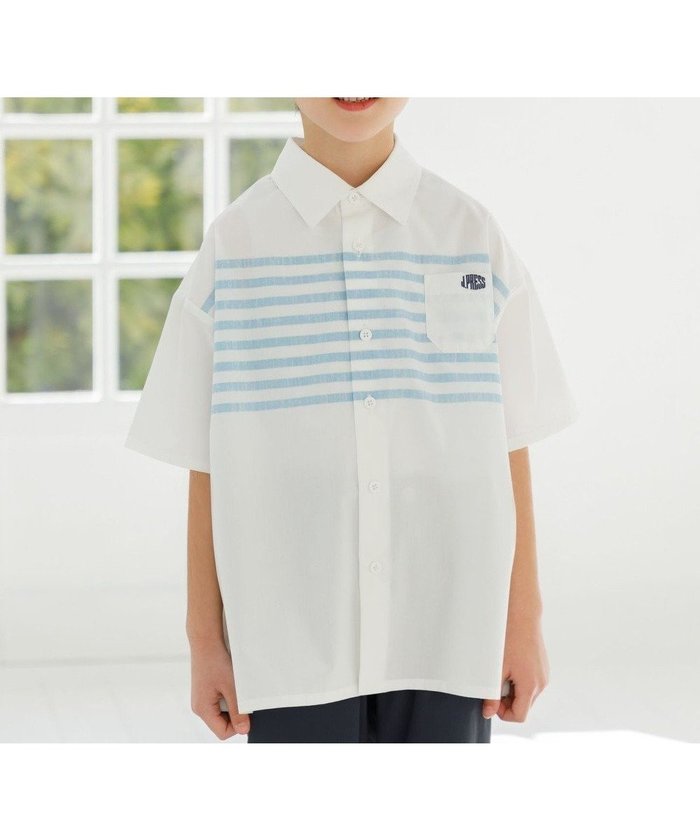 【ジェイ プレス/J.PRESS / KIDS】の【110-130cm】TCブロード パネルボーダープリント シャツ インテリア・キッズ・メンズ・レディースファッション・服の通販 founy(ファニー) https://founy.com/ ファッション Fashion キッズファッション KIDS トップス・カットソー Tops/Tees/Kids 春 Spring スマホ Smartphone トレンド Trend 定番 Standard 人気 Popularity ブロード Broad プリント Print ボーダー Border ポケット Pocket 半袖 Short Sleeve 羽織 Haori リラックス Relax レギュラー Regular ワンポイント One Point S/S・春夏 Ss・Spring/Summer 夏 Summer エレガント 上品 Elegant 2025年 2025 2025春夏・S/S Ss,Spring/Summer,2025 |ID: prp329100004526773 ipo3291000000032013770