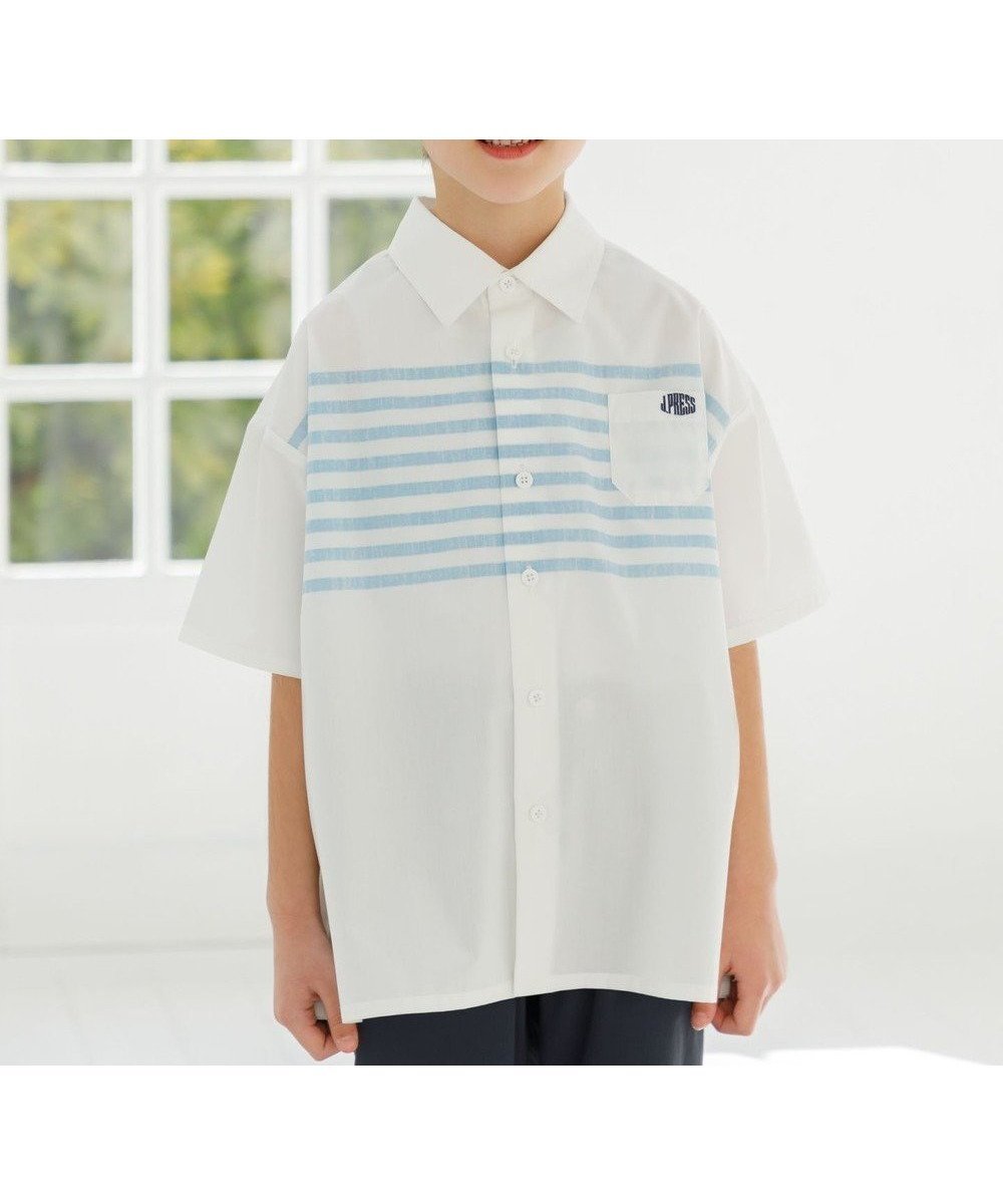 【ジェイ プレス/J.PRESS / KIDS】の【110-130cm】TCブロード パネルボーダープリント シャツ 人気、トレンドファッション・服の通販 founy(ファニー) 　ファッション　Fashion　キッズファッション　KIDS　トップス・カットソー　Tops/Tees/Kids　春　Spring　スマホ　Smartphone　トレンド　Trend　定番　Standard　人気　Popularity　ブロード　Broad　プリント　Print　ボーダー　Border　ポケット　Pocket　半袖　Short Sleeve　羽織　Haori　リラックス　Relax　レギュラー　Regular　ワンポイント　One Point　S/S・春夏　Ss・Spring/Summer　夏　Summer　エレガント 上品　Elegant　2025年　2025　2025春夏・S/S　Ss,Spring/Summer,2025　 other-1|ID: prp329100004526773 ipo3291000000032013770