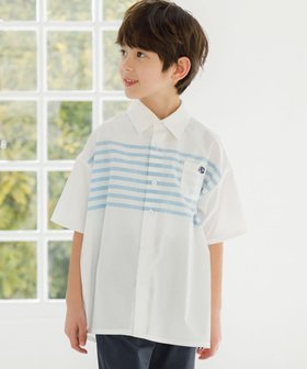 【ジェイ プレス/J.PRESS / KIDS】の【110-130cm】TCブロード パネルボーダープリント シャツ 人気、トレンドファッション・服の通販 founy(ファニー) ファッション Fashion キッズファッション KIDS トップス・カットソー Tops/Tees/Kids 春 Spring スマホ Smartphone トレンド Trend 定番 Standard 人気 Popularity ブロード Broad プリント Print ボーダー Border ポケット Pocket 半袖 Short Sleeve 羽織 Haori リラックス Relax レギュラー Regular ワンポイント One Point S/S・春夏 Ss・Spring/Summer 夏 Summer エレガント 上品 Elegant 2025年 2025 2025春夏・S/S Ss,Spring/Summer,2025 |ID:prp329100004526773