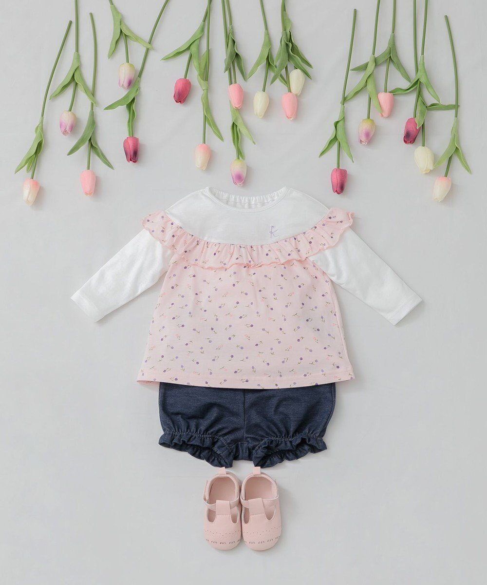 【組曲 / KIDS/KUMIKYOKU】の【80-90cm】Tulips Shower セットアップ インテリア・キッズ・メンズ・レディースファッション・服の通販 founy(ファニー) 　ファッション　Fashion　キッズファッション　KIDS　オフショルダー　Off Shoulder　オレンジ　Orange　セットアップ　Set Up　チューリップ　Tulip　デニム　Denim　プリント　Print　ベビー　Baby　ラベンダー　Lavender　A/W・秋冬　Aw・Autumn/Winter・Fw・Fall-Winter　ベビーピンク系5|ID: prp329100004526791 ipo3291000000032013832