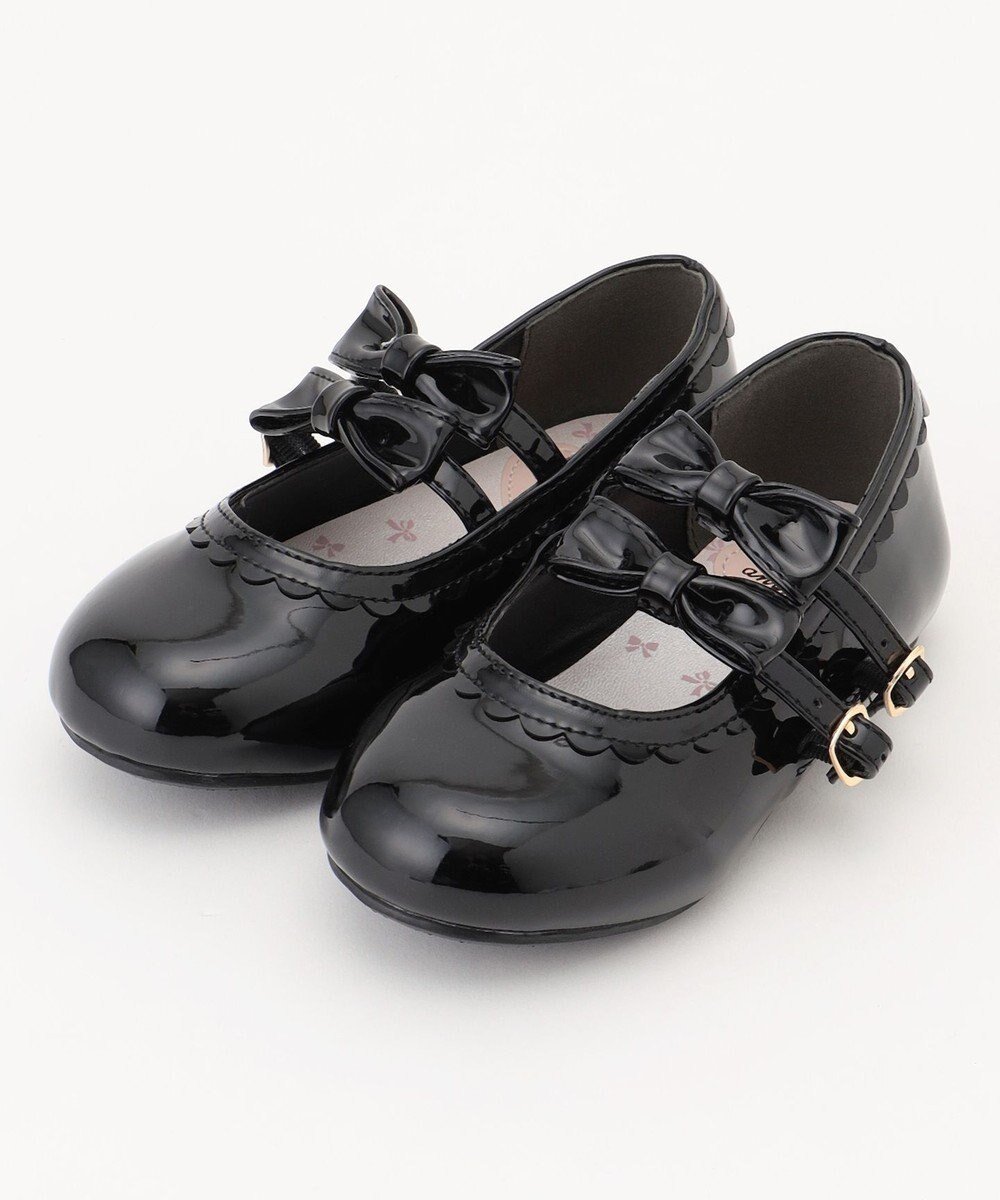 【エニファム/any FAM / KIDS】のダブルストラップフラットシューズ インテリア・キッズ・メンズ・レディースファッション・服の通販 founy(ファニー) 　ファッション　Fashion　キッズファッション　Fashion for Kids　エナメル　Patent Leather　ガーリー　Girly, Feminine Style　シューズ　Shoes, Footwear　スカラップ　Scallop, Scalloped Edge　ダブル　Double, Double-Breasted　フラット　Flat, Flat Shoes　ラップ　Wrap, Wrap Design　リボン　Ribbon, Bow　夏　Summer　春　Spring　S/S・春夏　SS, Spring/Summer, Warm Season　エナメル|ID: prp329100004526799 ipo3291000000032695329