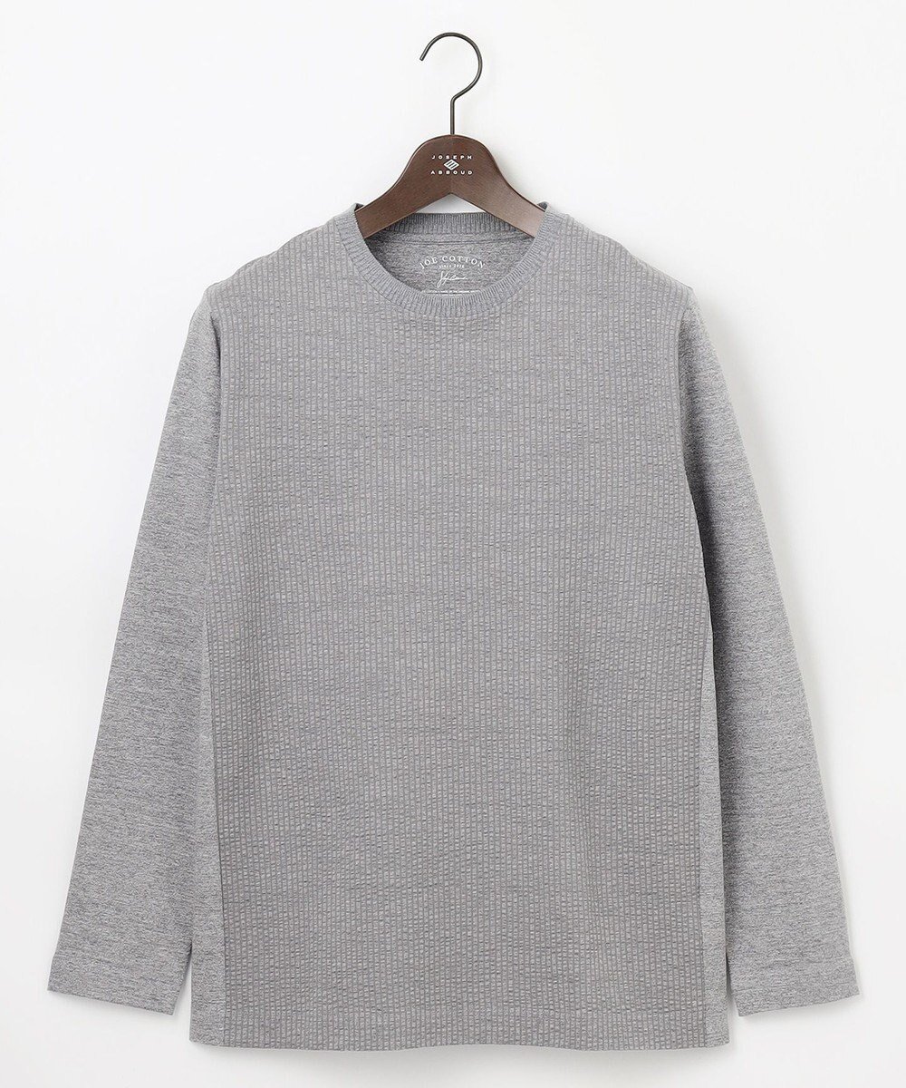 【ジョセフ アブード/JOSEPH ABBOUD / MEN】の【オーガニックコットン使用・日本素材、日本縫製】JOE COTTON サッカー Tシャツ インテリア・キッズ・メンズ・レディースファッション・服の通販 founy(ファニー) 　ファッション　Fashion　メンズファッション　MEN　トップス・カットソー　Tops/Tshirt/Men　シャツ　Shirts　春　Spring　カットソー　Cut And Sew　コンビ　Combination　サッカー　Soccer　ジャケット　Jacket　S/S・春夏　Ss・Spring/Summer　夏　Summer　エレガント 上品　Elegant　ライトグレー系|ID: prp329100004526807 ipo3291000000032013892