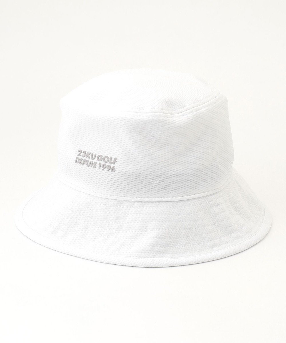 【23区 ゴルフ/23区GOLF / MEN】の【UNISEX】暑さ対策にお勧め!クーリング バケットハット インテリア・キッズ・メンズ・レディースファッション・服の通販 founy(ファニー) 　ファッション　Fashion　メンズファッション　MEN　ユニセックス　Unisex　プリント　Print　メッシュ　Mesh　ワッフル　Waffle　帽子　Hat　ホワイト系|ID: prp329100004526808 ipo3291000000032013896