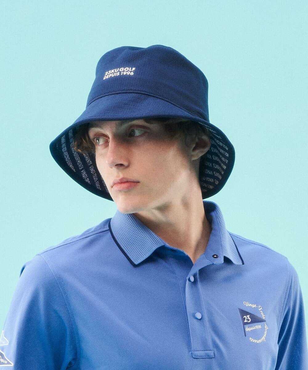 【23区 ゴルフ/23区GOLF / MEN】の【UNISEX】暑さ対策にお勧め!クーリング バケットハット インテリア・キッズ・メンズ・レディースファッション・服の通販 founy(ファニー) ファッション Fashion メンズファッション Fashion for Men ユニセックス Unisex, Genderless プリント Print, Printed Pattern メッシュ Mesh, Net Fabric ワッフル Waffle, Waffle Knit 帽子 Hat, Headwear ネイビー系|ID: prp329100004526808 ipo3291000000033654336