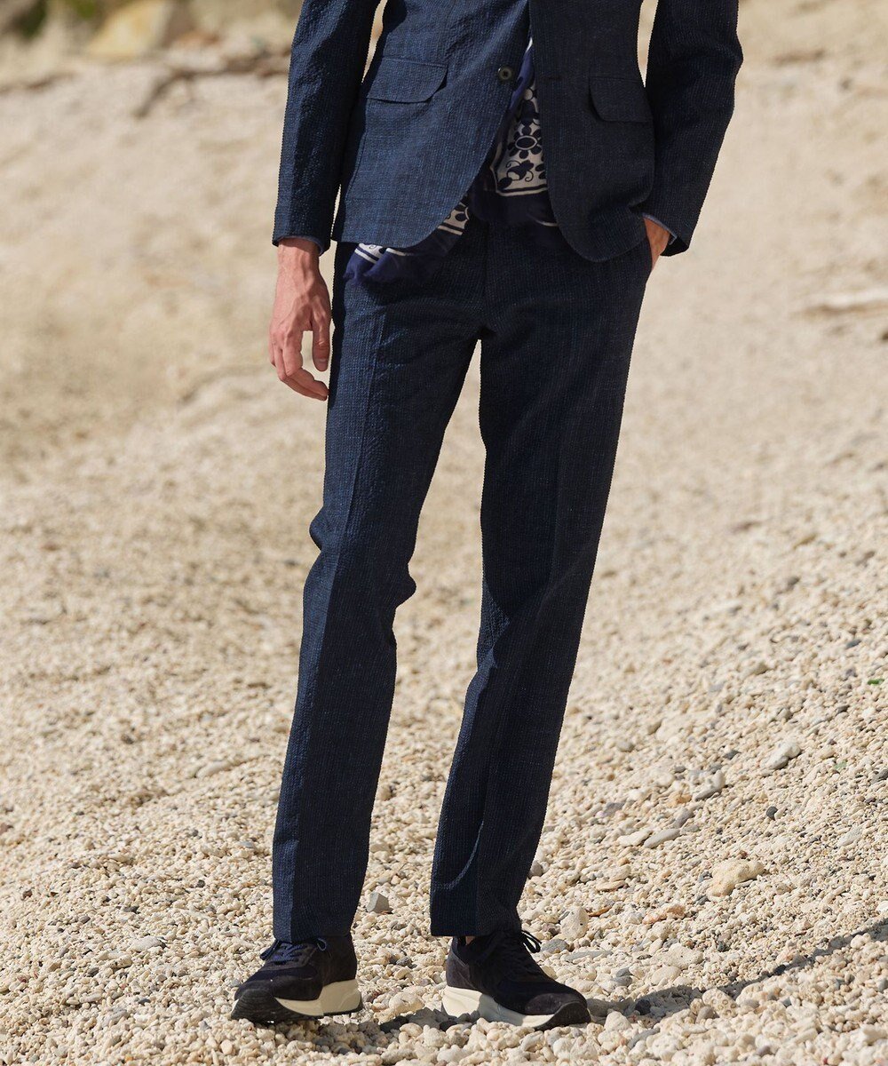 【ジョセフ アブード/JOSEPH ABBOUD / MEN】の【ウエストも伸びる!ストレッチ・洗える・軽量・防しわ・速乾・エコ撥水】ライトウェーブ パンツ インテリア・キッズ・メンズ・レディースファッション・服の通販 founy(ファニー) 　ファッション　Fashion　メンズファッション　MEN　ボトムス　Bottoms/Men　ウォッシャブル　Washable　春　Spring　洗える　Washable　抗菌　Antibacterial　軽量　Lightweight　サッカー　Soccer　ジャケット　Jacket　ストレッチ　Stretch　セットアップ　Set Up　チェック　Check　フィット　Fit　ポケット　Pocket　S/S・春夏　Ss・Spring/Summer　再入荷　Restock/Back In Stock/Re Arrival　おすすめ　Recommend　夏　Summer　ビジネス 仕事 通勤　Business　ブルー系1|ID: prp329100004526825 ipo3291000000032013951