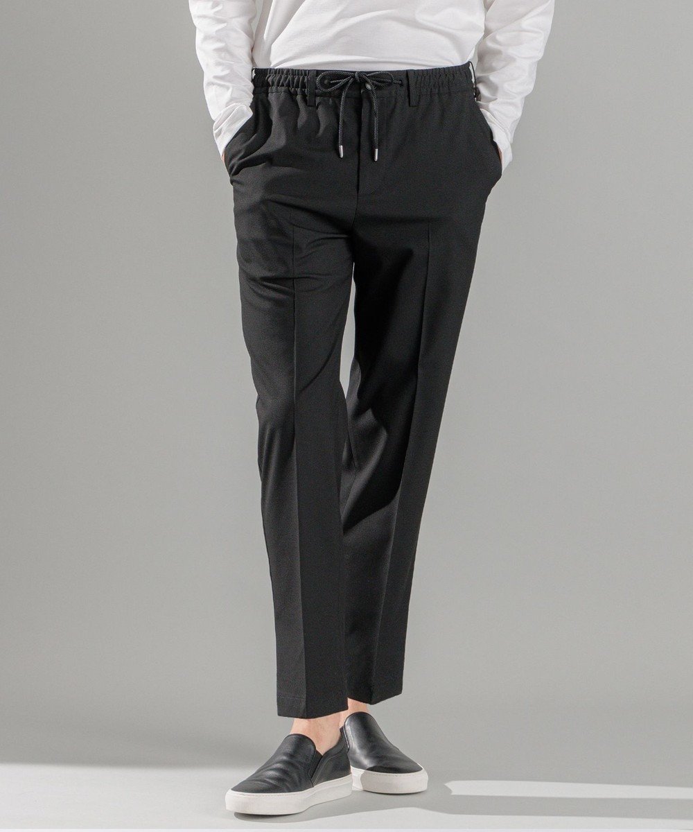 【ジョゼフ オム/JOSEPH HOMME / MEN】の新素材・新型【洗える/ストレッチ/ウエストゴム仕様】キャリーマンストレッチ ドロスト付ストレートパンツ / HOVE インテリア・キッズ・メンズ・レディースファッション・服の通販 founy(ファニー) 　ファッション　Fashion　メンズファッション　MEN　ボトムス　Bottoms/Men　春　Spring　洗える　Washable　ストレッチ　Stretch　ストレート　Straight　雑誌　Magazine　ドローコード　Draw Cord　定番　Standard　フランス　France　ポケット　Pocket　ループ　Loop　レギュラー　Regular　S/S・春夏　Ss・Spring/Summer　夏　Summer　エレガント 上品　Elegant　ビジネス 仕事 通勤　Business　ブラック系|ID: prp329100004526826 ipo3291000000032013956