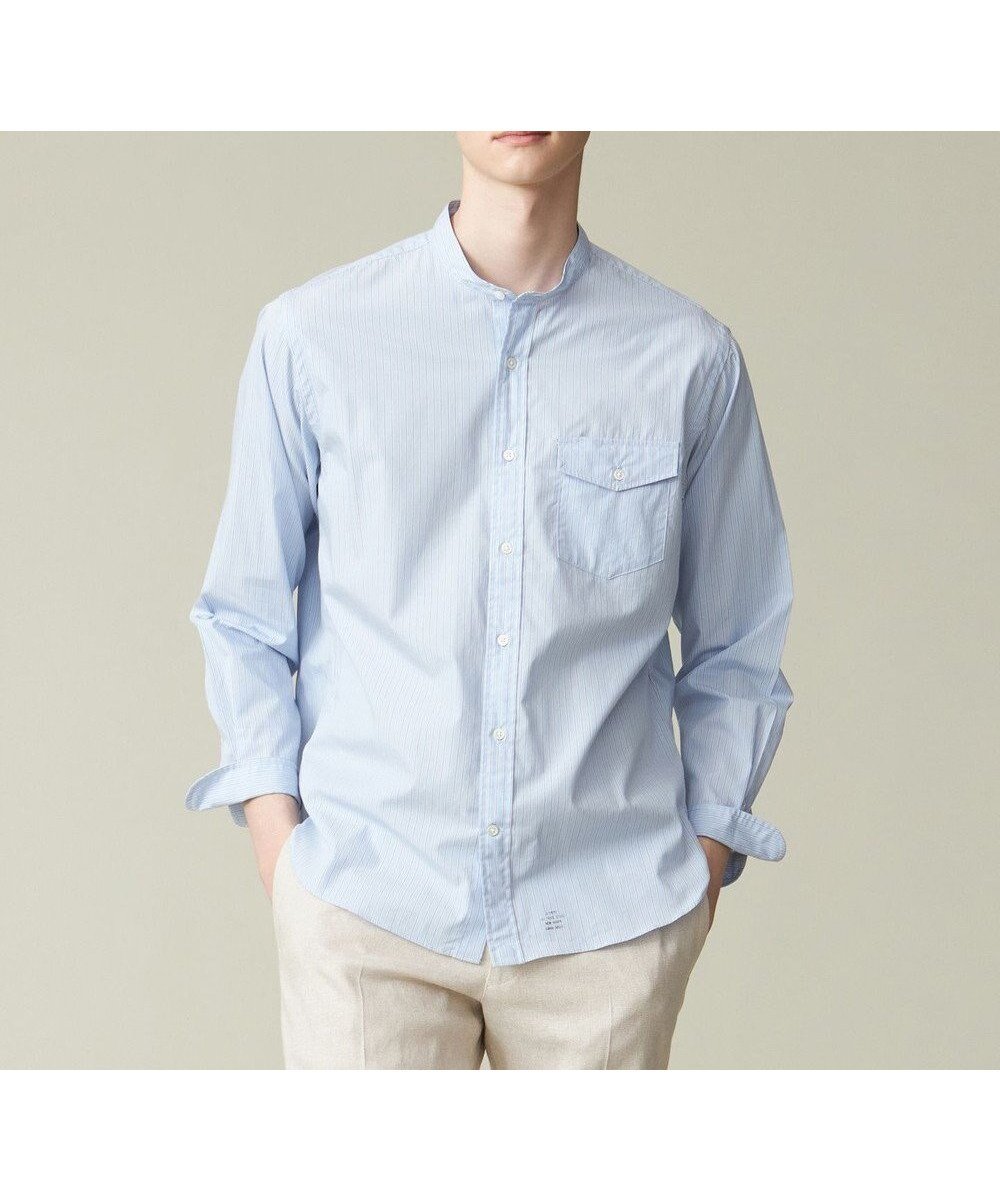 【ジェイ プレス/J.PRESS / MEN】のポプリンマルチストライプ バンドカラーシャツ 人気、トレンドファッション・服の通販 founy(ファニー) 　ファッション　Fashion　メンズファッション　MEN　トップス・カットソー　Tops/Tshirt/Men　シャツ　Shirts　インナー　Inner　ストライプ　Stripe　ドレス　Dress　バランス　Balance　フラップ　Flap　ブルゾン　Blouson　ベーシック　Basic　ポケット　Pocket　A/W・秋冬　Aw・Autumn/Winter・Fw・Fall-Winter　S/S・春夏　Ss・Spring/Summer　おすすめ　Recommend　夏　Summer　エレガント 上品　Elegant　 other-1|ID: prp329100004526837 ipo3291000000032014001