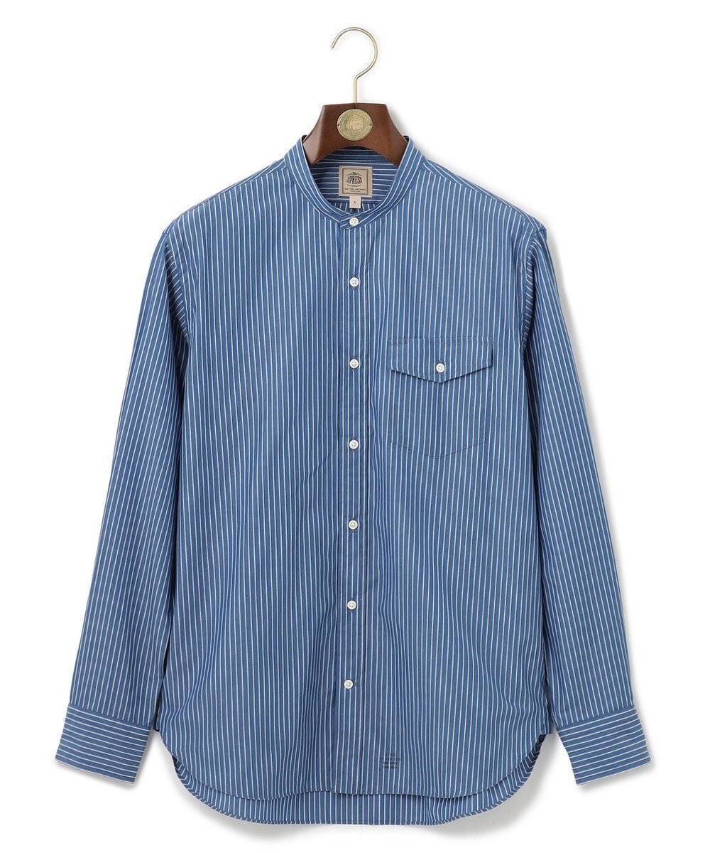 【ジェイ プレス/J.PRESS / MEN】のポプリンマルチストライプ バンドカラーシャツ インテリア・キッズ・メンズ・レディースファッション・服の通販 founy(ファニー) 　ファッション　Fashion　メンズファッション　MEN　トップス・カットソー　Tops/Tshirt/Men　シャツ　Shirts　インナー　Inner　ストライプ　Stripe　ドレス　Dress　バランス　Balance　フラップ　Flap　ブルゾン　Blouson　ベーシック　Basic　ポケット　Pocket　A/W・秋冬　Aw・Autumn/Winter・Fw・Fall-Winter　S/S・春夏　Ss・Spring/Summer　おすすめ　Recommend　夏　Summer　エレガント 上品　Elegant　サックスブルー系1|ID: prp329100004526837 ipo3291000000032014003