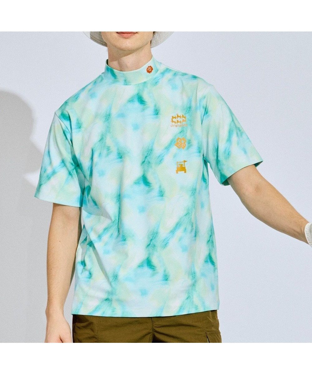 【ピーダブリュサーキュラス/PW CIRCULUS / MEN】の【吸水速乾 / UV遮蔽率99.5% UVカット / ストレッチ】【MEN】タイダイ柄モックネックT インテリア・キッズ・メンズ・レディースファッション・服の通販 founy(ファニー) 　ファッション　Fashion　メンズファッション　MEN　トップス・カットソー　Tops/Tshirt/Men　シャツ　Shirts　春　Spring　カットソー　Cut And Sew　グラフィック　Graphic　吸水　Water Absorption　ストレッチ　Stretch　定番　Standard　モチーフ　Motif　モックネック　Mock Neck　ラウンド　Round　S/S・春夏　Ss・Spring/Summer　夏　Summer　ゴルフ　Golf　2025年　2025　2025春夏・S/S　Ss,Spring/Summer,2025　ブルー系5|ID: prp329100004526838 ipo3291000000032287444