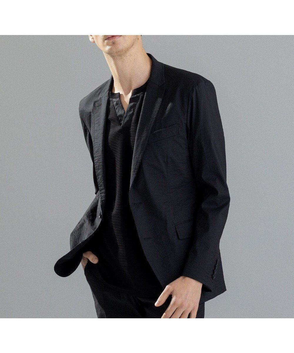 【ジョゼフ オム/JOSEPH HOMME / MEN】のスーパーストレッチウェザー ジャケット インテリア・キッズ・メンズ・レディースファッション・服の通販 founy(ファニー) 　ファッション　Fashion　メンズファッション　Fashion for Men　アウター　Men's Coats Outerwear　テーラードジャケット　Tailored Jackets & Blazers　シェイプ　Shape, Slim Fit　シンプル　Simple, Minimal　ジャケット　Jacket, Outerwear　ストレッチ　Stretch, Stretchy Fabric　セットアップ　Set-Up, Coordinated Outfit　センター　Center, Center Line　フラップ　Flap, Flap Pocket　ベーシック　Basic, Essential　ポケット　Pocket, Pocket Detail　ワッシャー　Washer, Crinkled Finish　夏　Summer　春　Spring　S/S・春夏　SS, Spring/Summer, Warm Season　軽量　Lightweight, Ultra Light　ブラック系|ID: prp329100004526847 ipo3291000000033653740