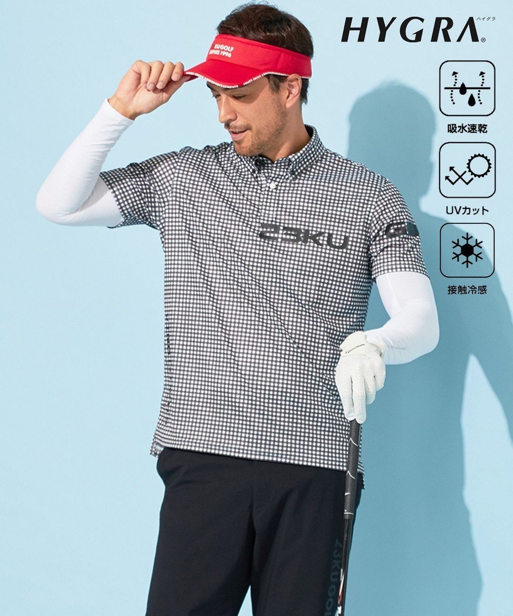 【23区 ゴルフ/23区GOLF / MEN】の【MEN】【接触冷感・UVケア・吸水速乾】ギンガムチェック柄 ポロシャツ 人気、トレンドファッション・服の通販 founy(ファニー) 　ファッション　Fashion　メンズファッション　MEN　トップス・カットソー　Tops/Tshirt/Men　シャツ　Shirts　ポロシャツ　Polo Shirts　春　Spring　ギンガム　Gingham　クール　Cool　吸水　Water Absorption　シルバー　Silver　チェック　Check　ボトム　Bottom　ポロシャツ　Polo Shirt　モチーフ　Motif　ラウンド　Round　リゾート　Resort　S/S・春夏　Ss・Spring/Summer　夏　Summer　旅行　Travel　ゴルフ　Golf　 other-1|ID: prp329100004526852 ipo3291000000032014057