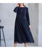 【組曲/KUMIKYOKU】の【WEB限定・KUMIKYOKU NAVY】ジャージーコンビ ギャザーチュール ワンピース ネイビー系|ID: prp329100004526874 ipo3291000000032014198