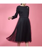 【組曲/KUMIKYOKU】の【WEB限定・KUMIKYOKU NAVY】ジャージーコンビ ギャザーチュール ワンピース ブラック系|ID: prp329100004526874 ipo3291000000032587543