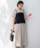【23区/NIJYUSANKU】の【CLASSY.コラボ】ビスチェコンビ シャツワンピース 【WEB限定】ベージュ×ブラック|ID: prp329100004526883 ipo3291000000032014244