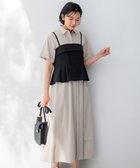 【23区/NIJYUSANKU】の【CLASSY.コラボ】ビスチェコンビ シャツワンピース 【WEB限定】ベージュ×ブラック|ID: prp329100004526883 ipo3291000000032649950