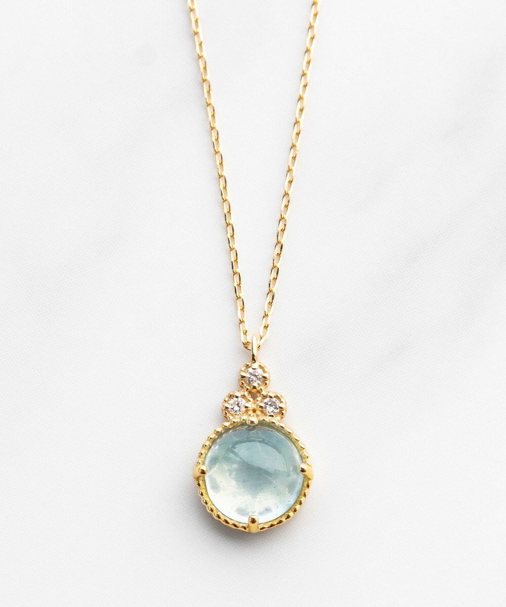 【トッカ/TOCCA】の【WEB限定】BLOOMING BUD K10 NECKLACE K10 天然石カボションカット ダイヤモンド ネックレス インテリア・キッズ・メンズ・レディースファッション・服の通販 founy(ファニー) 　ファッション　Fashion　レディースファッション　WOMEN　ジュエリー　Jewelry　ネックレス　Necklaces　アクセサリー　Accessories　アンティーク　Antique　イエロー　Yellow　コレクション　Collection　ジュエリー　Jewelry　ストーン　Stone　透かし　Watermark　ダイヤモンド　Diamond　チェーン　Chain　ネックレス　Necklace　人気　Popularity　ポーチ　Pouch　ロマンティック　Romantic　ミルキーアクアマリン|ID: prp329100004526889 ipo3291000000032014282