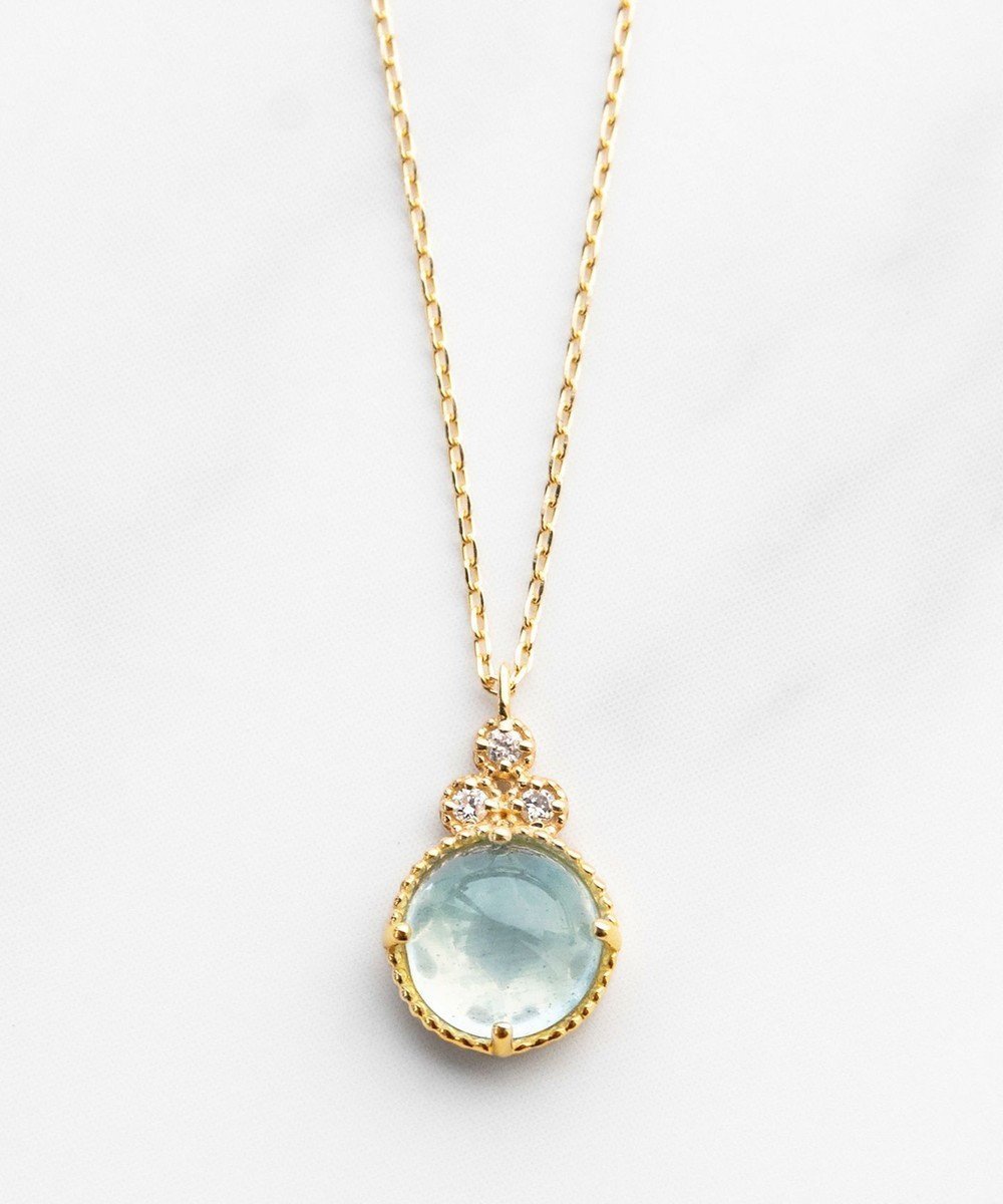 【トッカ/TOCCA】の【WEB限定】BLOOMING BUD K10 NECKLACE K10 天然石カボションカット ダイヤモンド ネックレス インテリア・キッズ・メンズ・レディースファッション・服の通販 founy(ファニー) 　ファッション　Fashion　レディースファッション　Fashion for Women　ジュエリー　Jewelry　ネックレス　Necklaces & Pendants　アクセサリー　Fashion Accessories　アンティーク　Antique-Inspired　イエロー　Yellow　コレクション　Collection, Seasonal Line　ジュエリー　Jewelry, Accessories　ストーン　Stone, Gem-Like　透かし　Cut-Out, Lacework　ダイヤモンド　Diamond, Brilliant Cut　チェーン　Chain, Chain Strap　ネックレス　Necklace, Pendant Necklace　人気　Popular, Best Seller　ポーチ　Pouch, Small Case　ロマンティック　Romantic, Feminine Style　ミルキーアクアマリン|ID: prp329100004526889 ipo3291000000033552050