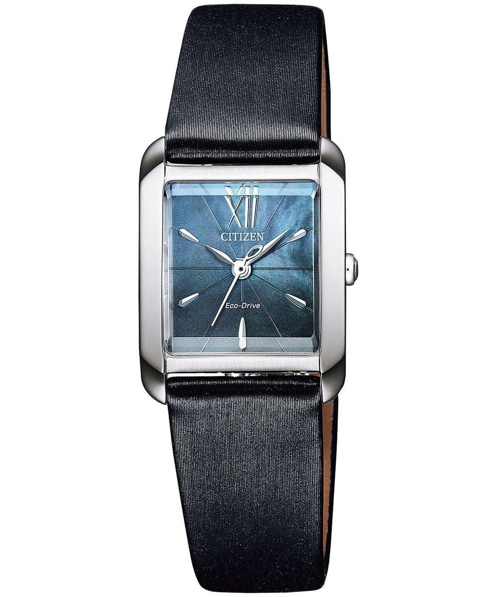 【シチズン/CITIZEN】の【シチズン エル】美しく凛としたサステナブルウオッチ エコ・ドライブ 白蝶貝文字板 インテリア・キッズ・メンズ・レディースファッション・服の通販 founy(ファニー) 　ファッション　Fashion　レディースファッション　WOMEN　エレガント 上品　Elegant　腕時計　Watch　ガラス　Glass　サテン　Satin　シェイプ　Shape　スクエア　Square　時計　Clock　モダン　Modern　ブルー|ID: prp329100004526898 ipo3291000000032014308